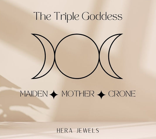symbol of the triple goddess. it depicts a full moon with a waxing crescent moon on the left and a waning crescent moon o the right. Representing the changing phases of the moon, it's said to also harmonize with the phases of womanhood.