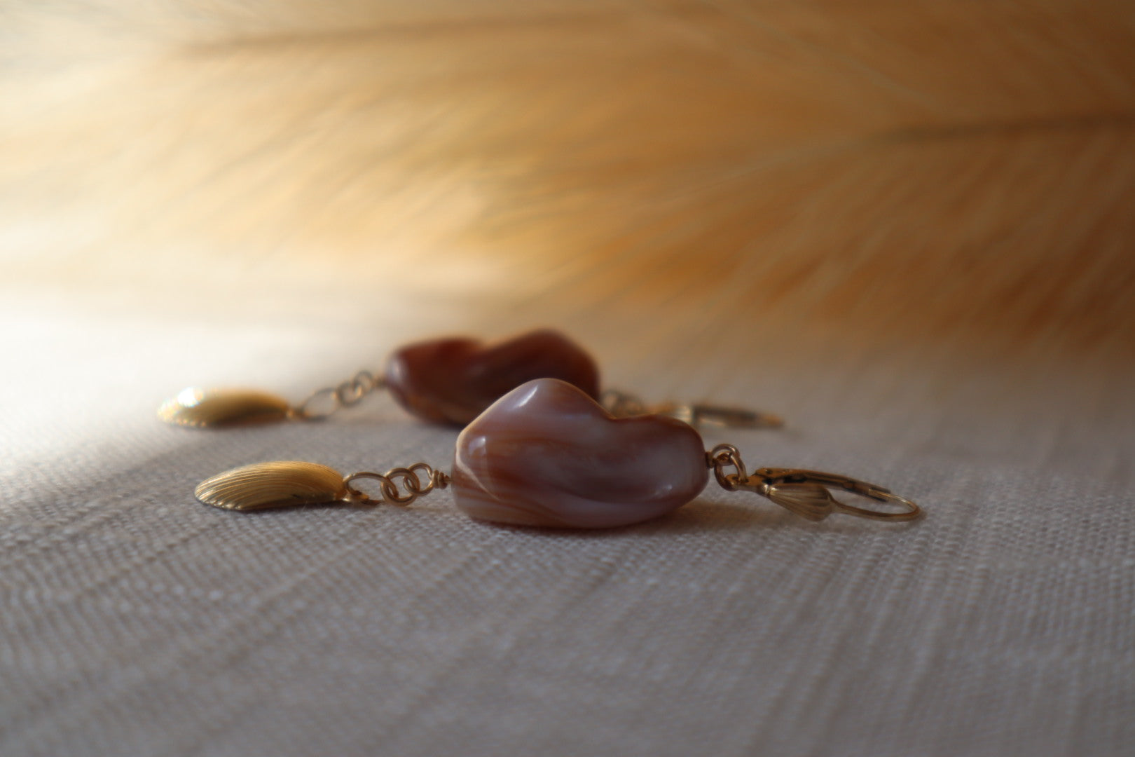 14k gold-filled polished shell, pearl and shell pendant necklace 