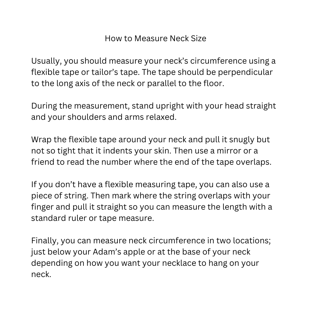 how to measure neck instructions for necklaces