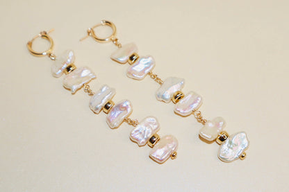 Freshwater pearl earrings with gold-filled rondelle accents — Cleo earrings by Hera Jewels.