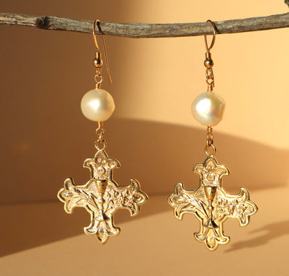 Solenne Cross Earrings